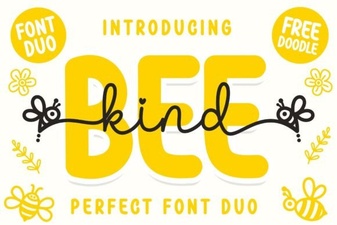 Unleash Creativity with the Adorable Bee Kind Duo Font